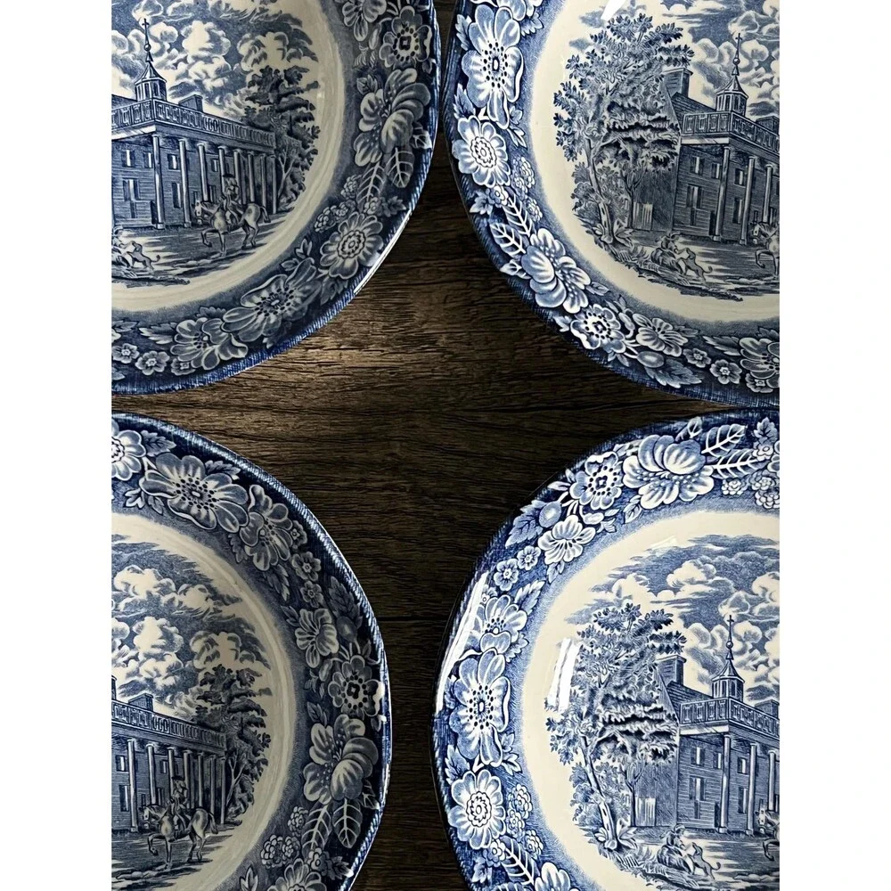 Blue and White Liberty Blue, Historical Colonial Scenes Collection Bowl